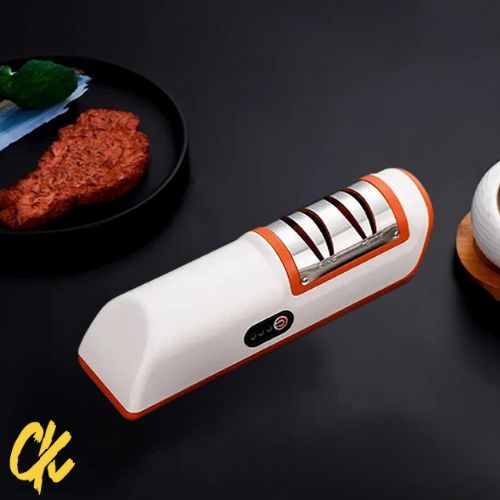 aiguiseur-à-couteaux-électrique-orange